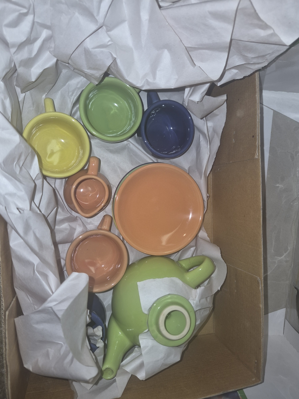 Colorful Kids Ceramic Tea Set - Multi-Color Play Tea Set